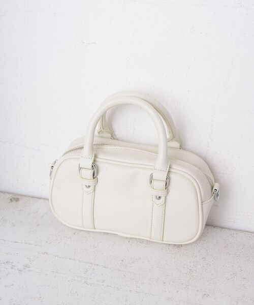 RETRO GIRL（レトロガール）の「スクエアミニボストンBAG（ショルダーバッグ・レディース・シルバー/オフホワイト/ブラック・ONE SIZE）」の11枚目の写真