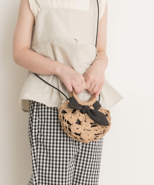 URBAN RESEARCH DOORS（アーバンリサーチドアーズ）の「リボンカゴポシェット(KIDS)（ショルダーバッグ・キッズ・ブラック・ONE）」の9枚目の写真