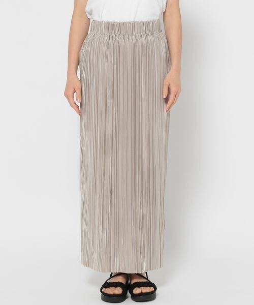 mysty woman（ミスティウーマン）の「【セルフカット可能！】プリーツイージーナロースカート 135600（スカート・レディース・チャコールグレー/ライトグレー/グリーン/ベージュ/ダークブラウン/ブラック・FREE）」の14枚目の写真