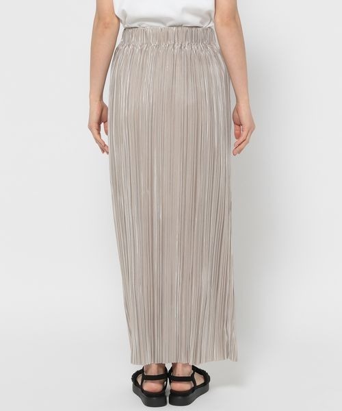 mysty woman（ミスティウーマン）の「【セルフカット可能！】プリーツイージーナロースカート 135600（スカート・レディース・チャコールグレー/ライトグレー/グリーン/ベージュ/ダークブラウン/ブラック・FREE）」の12枚目の写真
