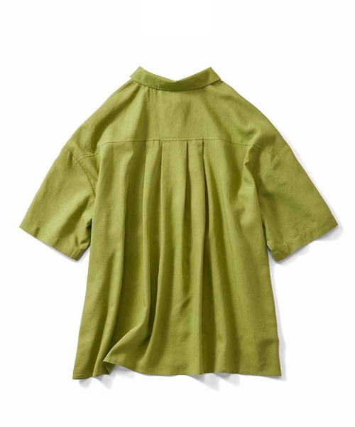 Live in comfort(リブインコンフォート)の「リブ イン コンフォート 涼やかで肌心地のいい とろ麻五分袖シャツ(シャツ/ブラウス・レディース・ベージュ系その他/ライム・MEDIUM/LARGE/X-LARGE/SMALL/XX-LARGE)」の4枚目の写真