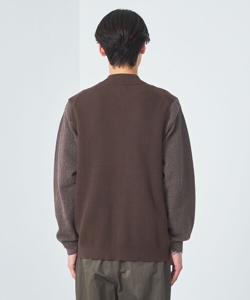 green label relaxing(グリーンレーベルリラクシング)の「コットン 畦 ジップ ニット ベスト(ベスト・メンズ・グレー/ダークブラウン・M/L/XL/S)」の8枚目の写真