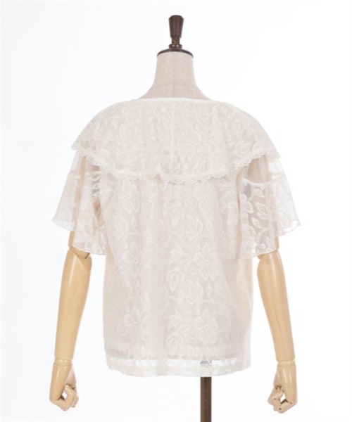 axes femme（アクシーズファム）の「総レースケープトップス（Tシャツ/カットソー・レディース・キナリ/ピンク/ブラック・FREE）」の18枚目の写真