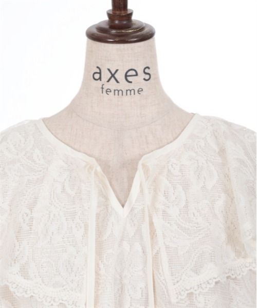 axes femme（アクシーズファム）の「総レースケープトップス（Tシャツ/カットソー・レディース・キナリ/ピンク/ブラック・FREE）」の21枚目の写真