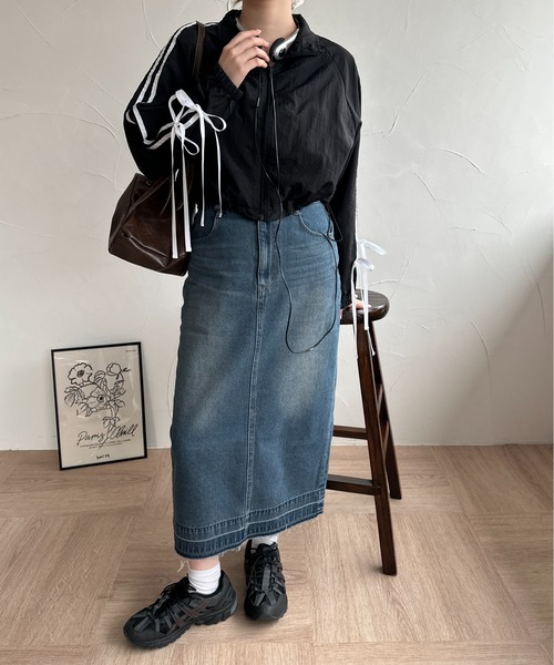 raffime（ラフィミー）の「リボンナイロンブルゾン（ブルゾン・レディース・ブラック・フリー）」の3枚目の写真