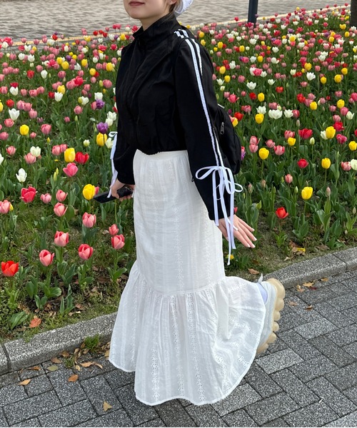 raffime（ラフィミー）の「リボンナイロンブルゾン（ブルゾン・レディース・ブラック・フリー）」の9枚目の写真