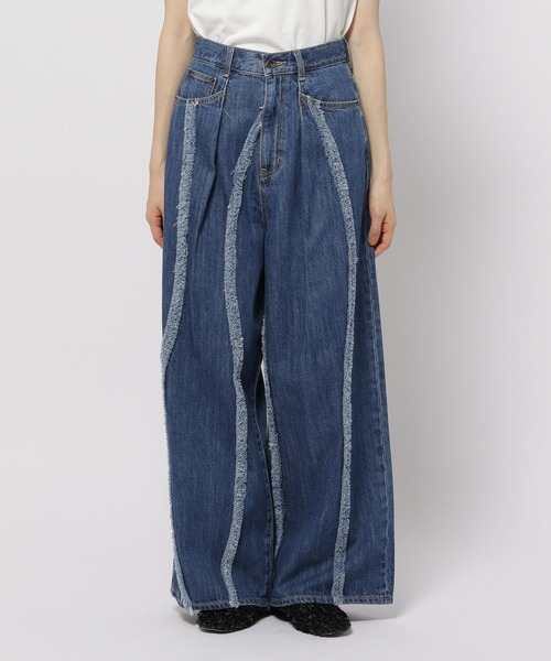 パンツ NKJ2024AW FRINGE WIDE DENIM niko and（ニコアンド）の「【NKJ 2024AW】FRINGE WIDE DENIM