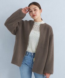 green label relaxing | ［size SHORTあり］ボア ノーカラー ブルゾン(ブルゾン)