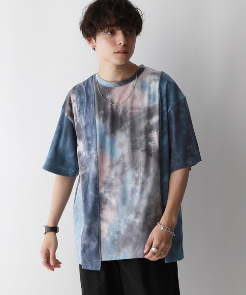 REmastered(リマスタード)の「【REmastered】タイダイ柄切り替え/ドッキングオーバーTシャツ(Tシャツ/カットソー・メンズ・ブラック/ブルー・FREE)」の11枚目の写真