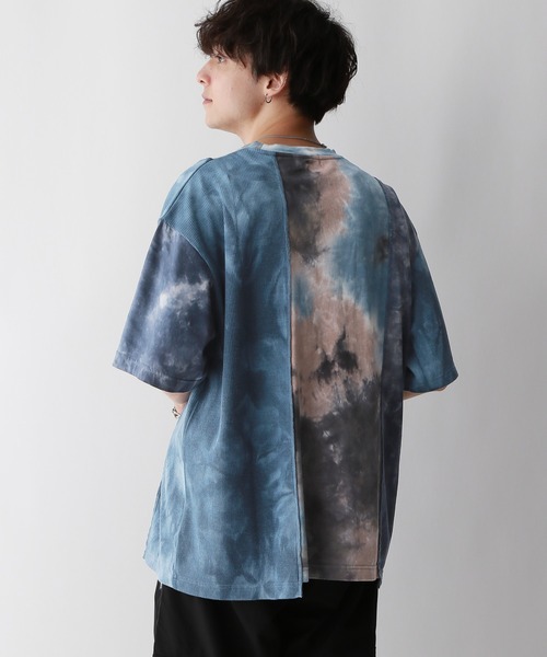 REmastered(リマスタード)の「【REmastered】タイダイ柄切り替え/ドッキングオーバーTシャツ(Tシャツ/カットソー・メンズ・ブラック/ブルー・FREE)」の12枚目の写真
