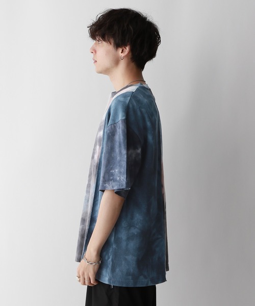 REmastered(リマスタード)の「【REmastered】タイダイ柄切り替え/ドッキングオーバーTシャツ(Tシャツ/カットソー・メンズ・ブラック/ブルー・FREE)」の13枚目の写真