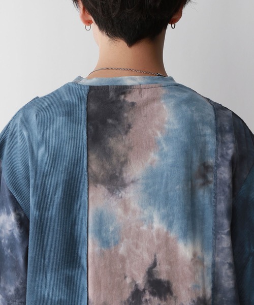 REmastered(リマスタード)の「【REmastered】タイダイ柄切り替え/ドッキングオーバーTシャツ(Tシャツ/カットソー・メンズ・ブラック/ブルー・FREE)」の15枚目の写真