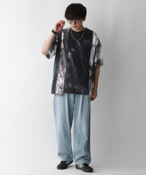 REmastered(リマスタード)の「【REmastered】タイダイ柄切り替え/ドッキングオーバーTシャツ(Tシャツ/カットソー・メンズ・ブラック/ブルー・FREE)」の3枚目の写真