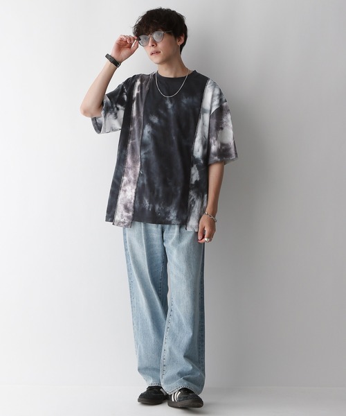 REmastered(リマスタード)の「【REmastered】タイダイ柄切り替え/ドッキングオーバーTシャツ(Tシャツ/カットソー・メンズ・ブラック/ブルー・FREE)」の4枚目の写真
