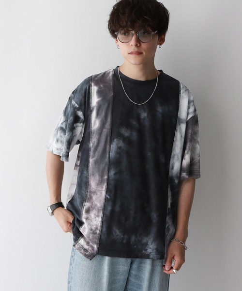 REmastered(リマスタード)の「【REmastered】タイダイ柄切り替え/ドッキングオーバーTシャツ(Tシャツ/カットソー・メンズ・ブラック/ブルー・FREE)」の6枚目の写真