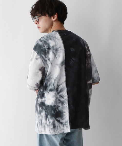 REmastered(リマスタード)の「【REmastered】タイダイ柄切り替え/ドッキングオーバーTシャツ(Tシャツ/カットソー・メンズ・ブラック/ブルー・FREE)」の7枚目の写真