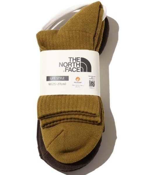 THE NORTH FACE(ザノースフェイス)の「THE NORTH FACE TNF Logo 2P Crew / ザ・ノース・フェイス TNF ロゴ 2P クルー(ソックス/靴下・メンズ・オレンジ/マルチ/ブラウン・L/M/S)」の4枚目の写真