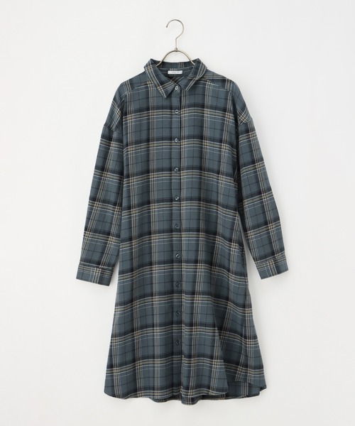 Honeys(ハニーズ)の「チェックシャツワンピース(シャツワンピース・レディース・グリーン系/モカ/ブラック系その他・M/S/LL/L)」の16枚目の写真