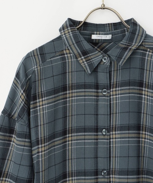 Honeys(ハニーズ)の「チェックシャツワンピース(シャツワンピース・レディース・グリーン系/モカ/ブラック系その他・M/S/LL/L)」の17枚目の写真