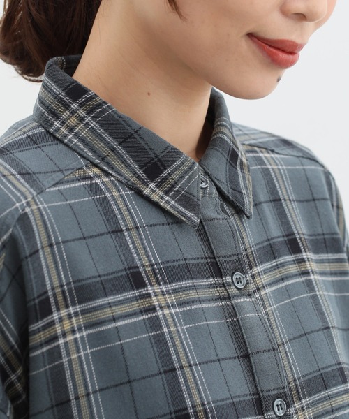 Honeys(ハニーズ)の「チェックシャツワンピース(シャツワンピース・レディース・グリーン系/モカ/ブラック系その他・M/S/LL/L)」の21枚目の写真