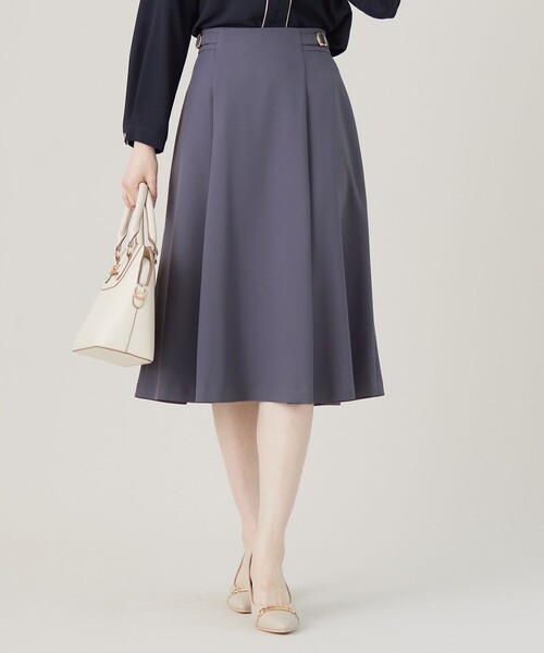 ANY SIS（エニィスィス）の「【洗える】プチベルトフレア スカート（スカート・レディース・スカイブルー系/ネイビー系/グレー系・3/2/1）」の2枚目の写真