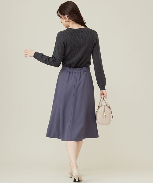 ANY SIS（エニィスィス）の「【洗える】プチベルトフレア スカート（スカート・レディース・スカイブルー系/ネイビー系/グレー系・3/2/1）」の5枚目の写真