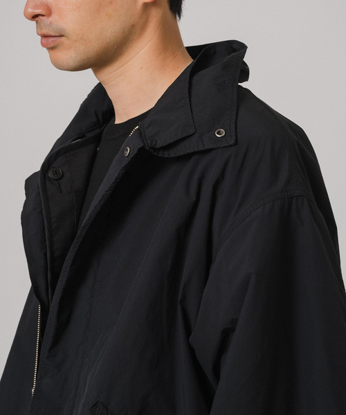 aton エアウェザーショートモッズコート　黒　サイズ4 ATON(エイトン) 別注 AIR WHEATHER SHORT MODS COAT（モッズ