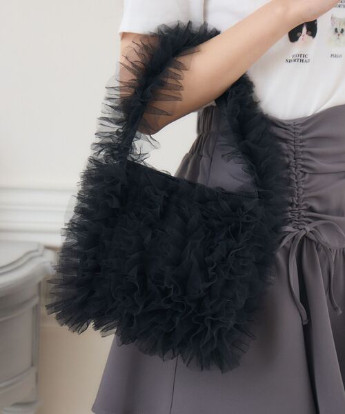 【大人気】Simone Rocha チュールフリル ミニショルダーバッグ Loueme ショルダーバッグ バッグ チュールフリルショルダー