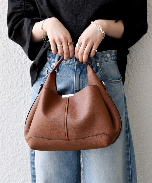 SHIPS any: ゴールド プレート ワンハンドル 2WAY バッグ（ショルダー