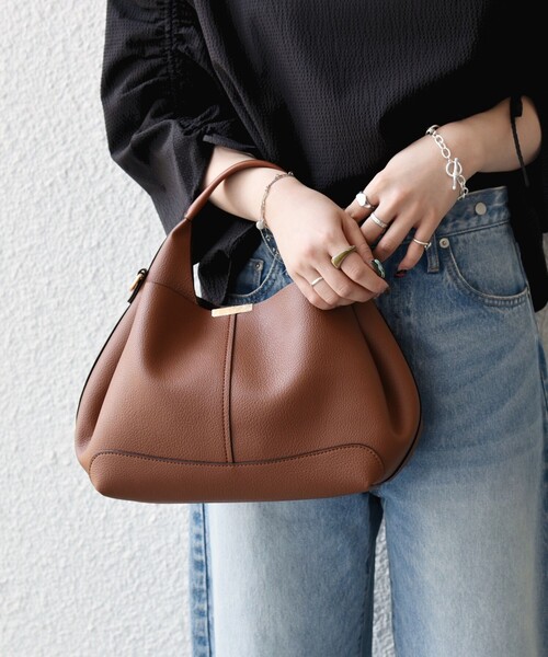 SHIPS any: ゴールド プレート ワンハンドル 2WAY バッグ（ショルダー