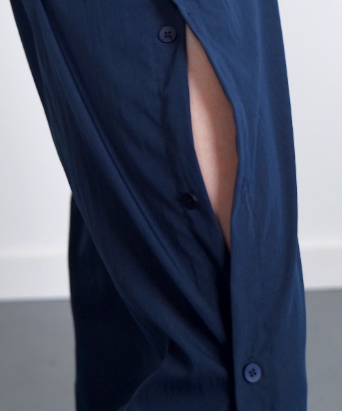 WEEKEND MAXMARA ネイビー　サイドスリットデザイン　パンツ　ワイド WEEKEND MAXMARA ネイビーサイドスリットデザインパンツワイド