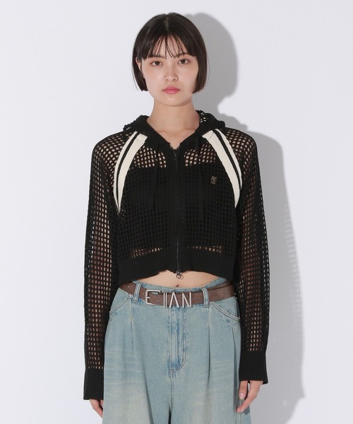 パーカー 「UNISEX/選べる着丈」メッシュフードZIPパーカー レディース メンズ Anui パーカー 「UNISEX/選べる着丈」メッシュフードZIPパーカー