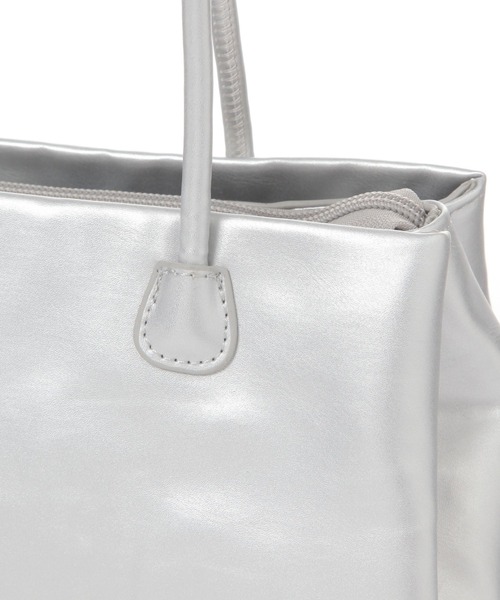 LAKOLE（ラコレ）の「ロングハンドルヨコ型トートバッグ2 / 140068（トートバッグ・レディース・シルバー/ブラック/ベージュ/ブラウン/アイボリー・FREE）」の20枚目の写真