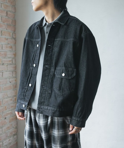 SENSE OF PLACE by URBAN RESEARCH(センスオブプレイスバイアーバンリサーチ)の「ヴィンテージライクデニムジャケット(デニムジャケット・メンズ・インディゴブルー/ブラック・MEDIUM/LARGE)」の12枚目の写真