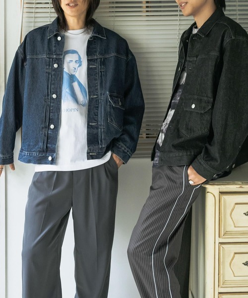 SENSE OF PLACE by URBAN RESEARCH(センスオブプレイスバイアーバンリサーチ)の「ヴィンテージライクデニムジャケット(デニムジャケット・メンズ・インディゴブルー/ブラック・MEDIUM/LARGE)」の9枚目の写真