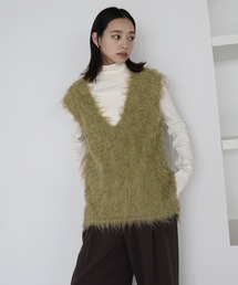 hellam | ミックスシャギーVネックベスト(ベスト)