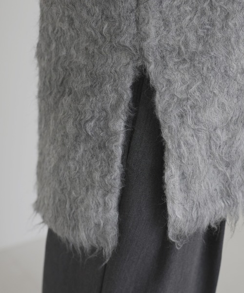 hellam（へラム）の「ミックスシャギーVネックベスト（ベスト・レディース・グリーン/チャコール/アイボリー/グレー・FREE）」の11枚目の写真