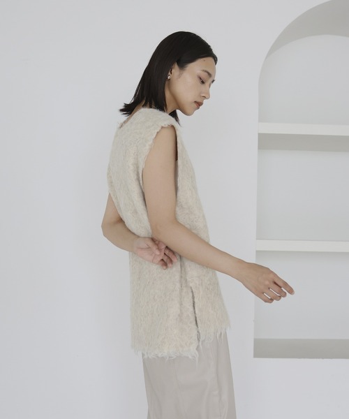 hellam（へラム）の「ミックスシャギーVネックベスト（ベスト