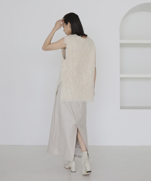 hellam（へラム）の「ミックスシャギーVネックベスト（ベスト・レディース・グリーン/チャコール/アイボリー/グレー・FREE）」の19枚目の写真