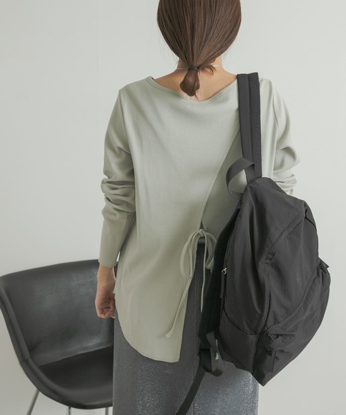 URBAN RESEARCH DOORS（アーバンリサーチドアーズ）の「GIZAコットンバックデザインプルオーバー（Tシャツ/カットソー・レディース・ライトグレー/ライトカーキ/チャコールグレー・MEDIUM）」の6枚目の写真