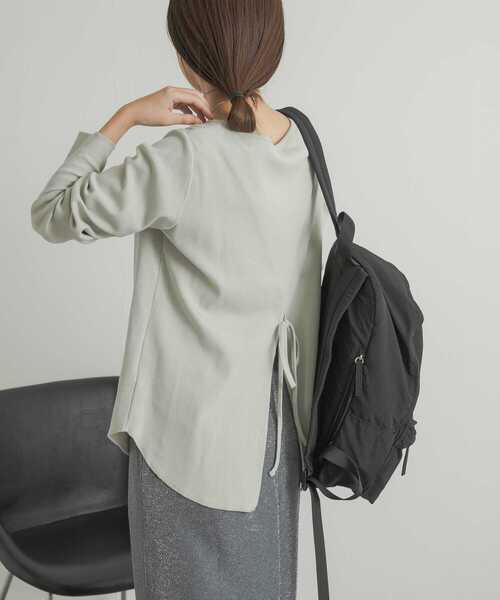 URBAN RESEARCH DOORS（アーバンリサーチドアーズ）の「GIZAコットンバックデザインプルオーバー（Tシャツ/カットソー・レディース・ライトグレー/ライトカーキ/チャコールグレー・MEDIUM）」の7枚目の写真