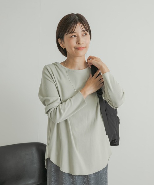 URBAN RESEARCH DOORS（アーバンリサーチドアーズ）の「GIZAコットンバックデザインプルオーバー（Tシャツ/カットソー・レディース・ライトグレー/ライトカーキ/チャコールグレー・MEDIUM）」の8枚目の写真