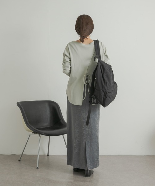 URBAN RESEARCH DOORS（アーバンリサーチドアーズ）の「GIZAコットンバックデザインプルオーバー（Tシャツ/カットソー・レディース・ライトグレー/ライトカーキ/チャコールグレー・MEDIUM）」の13枚目の写真