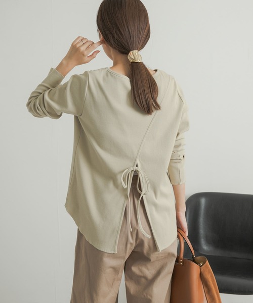 URBAN RESEARCH DOORS（アーバンリサーチドアーズ）の「GIZAコットンバックデザインプルオーバー（Tシャツ/カットソー・レディース・ライトグレー/ライトカーキ/チャコールグレー・MEDIUM）」の14枚目の写真