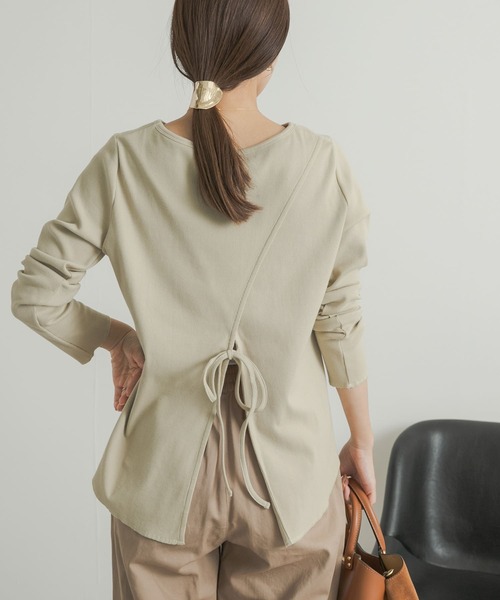 URBAN RESEARCH DOORS（アーバンリサーチドアーズ）の「GIZAコットンバックデザインプルオーバー（Tシャツ/カットソー・レディース・ライトグレー/ライトカーキ/チャコールグレー・MEDIUM）」の18枚目の写真