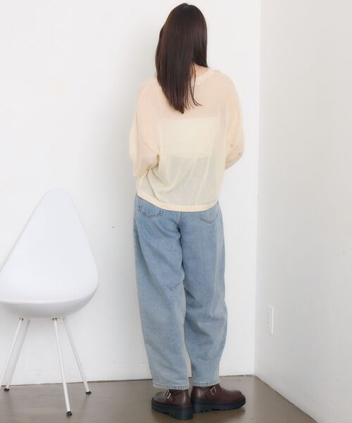 RETRO GIRL(レトロガール)の「ロゴシアーニット(Tシャツ/カットソー・レディース・ベージュ/ナチュラル/ダークブルー・FREE)」の14枚目の写真