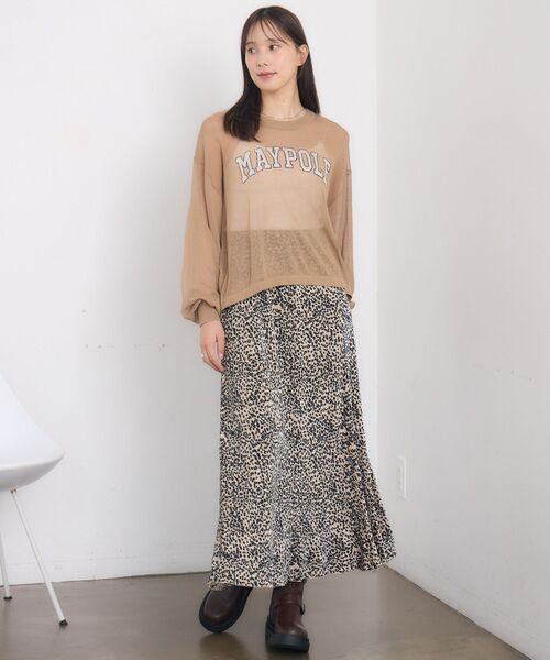 RETRO GIRL(レトロガール)の「ロゴシアーニット(Tシャツ/カットソー・レディース・ベージュ/ナチュラル/ダークブルー・FREE)」の21枚目の写真