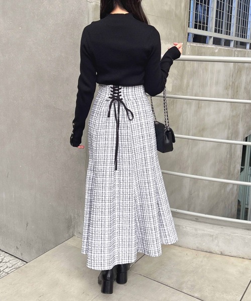 INGNI(イング)の「BackレースUPツイードマーメイドスカート/A(スカート・レディース・ホワイト系その他7/ブラック系その他7・FREE)」の14枚目の写真