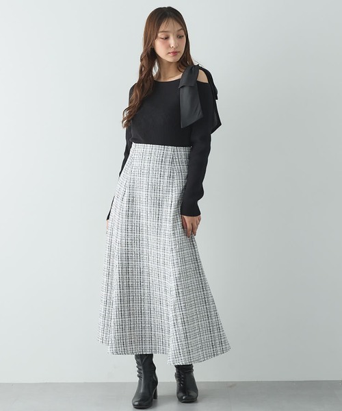 INGNI(イング)の「BackレースUPツイードマーメイドスカート/A(スカート・レディース・ホワイト系その他7/ブラック系その他7・FREE)」の5枚目の写真