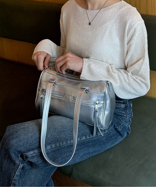 LE MORE(リモア)の「アウトポケットボストンバッグ(ボストンバッグ・レディース・シルバー/ブラック・FREE)」の14枚目の写真